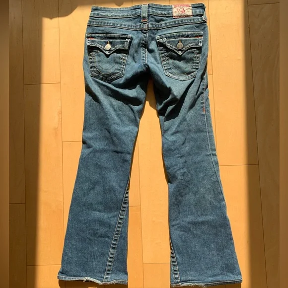 Authentic Vintage True Religion Blue Joey Low-Rise Denim Flare Bootcut Jeans - Picture 3 of 4